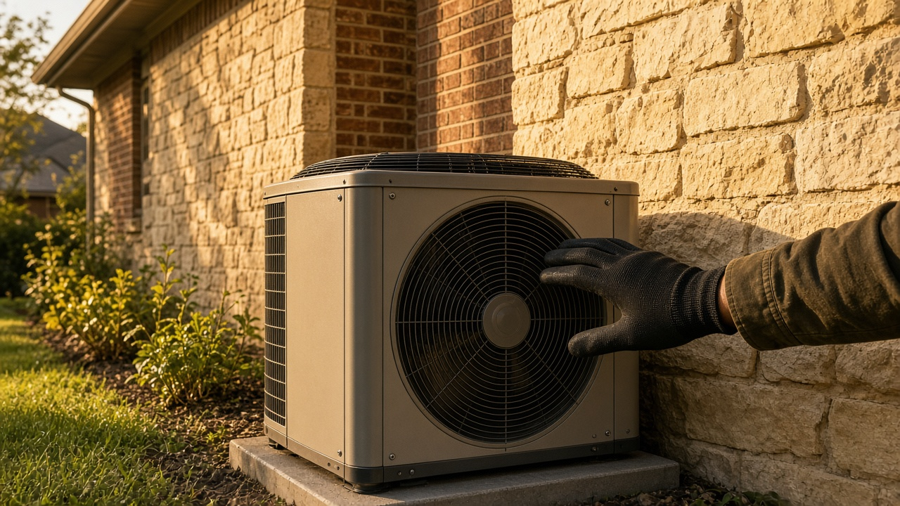 Condenser outside a North Texas house